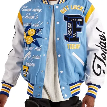 Road Fortune University Blue Varsity Jacket
