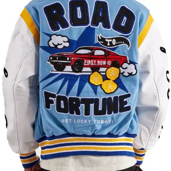 Road Fortune University Blue Varsity Jacket