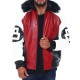 8 Ball Robert Phillipe Leather Jacket with Fur Hood