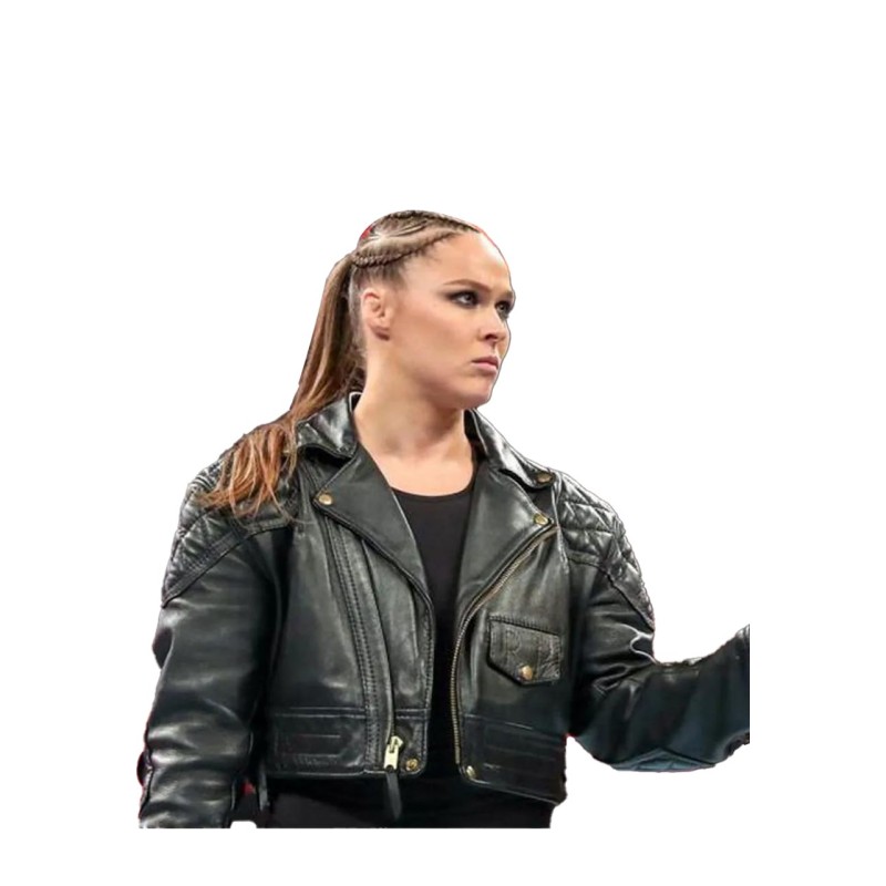 Ronda Rousey Cropped Leather Jacket Ronda Rousey Cropped Leather Jacket