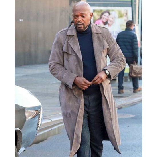 Samuel L Jackson Shaft Suede Leather Coat