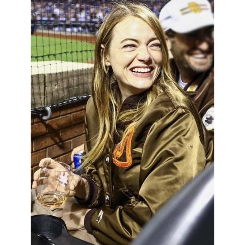 San Diego Padres Emma Stone Brown Jacket San Diego Padres Emma Stone Brown Jacket