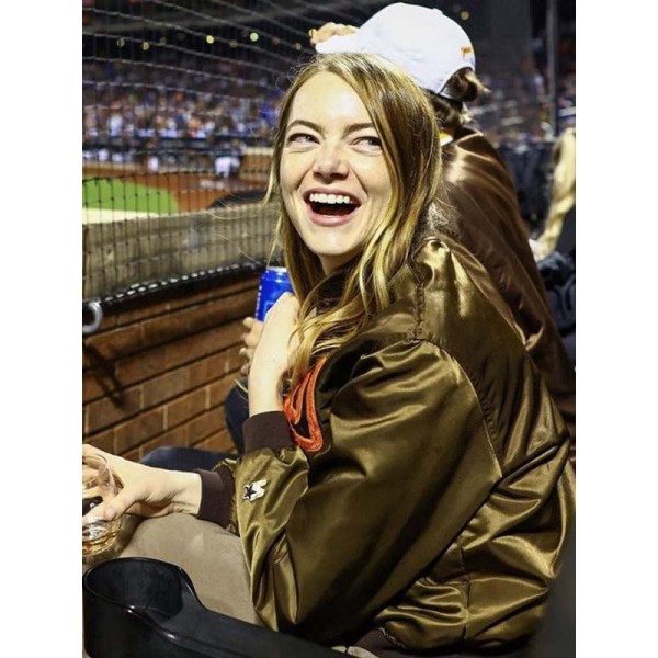 San Diego Padres Emma Stone Brown Jacket San Diego Padres Emma Stone Brown Jacket