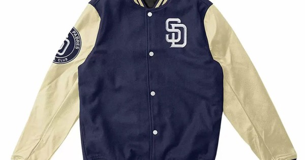 Letterman San Diego Padres Baseball Inspired Varsity Jacket Yellow