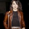 Street Wear Selena Gomez Brown Leather Jacket