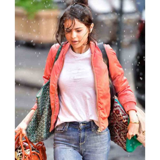 Selena Gomez A Rainy Day in New York Chan Bomber Jacket