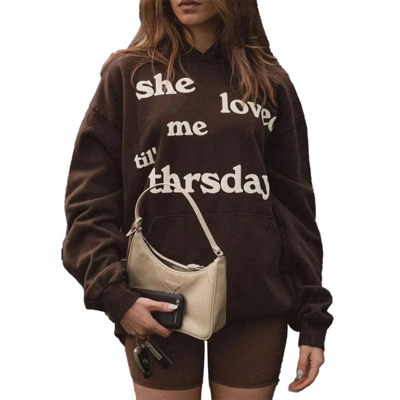 She Loved Me Till Thursday Brown Hoodie She Loved Me Till Thursday Brown Hoodie