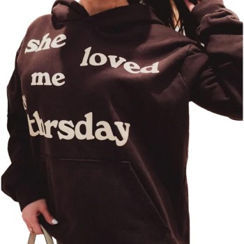 She Loved Me Till Thursday Brown Hoodie