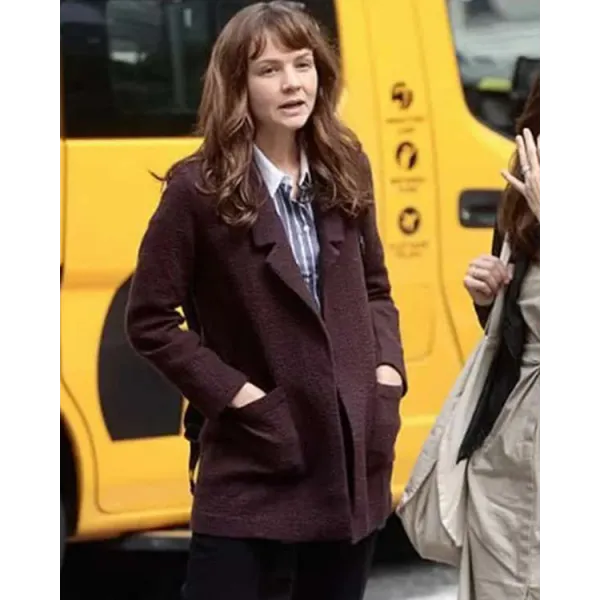 She Said Carey Mulligan Brown Wool Coat She Said Carey Mulligan Brown Wool Coat