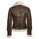 Women's Aviator Distressed Brown Leather Jacket