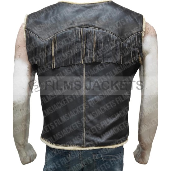 Arthur Morgan Shearling Fringe Leather Vest