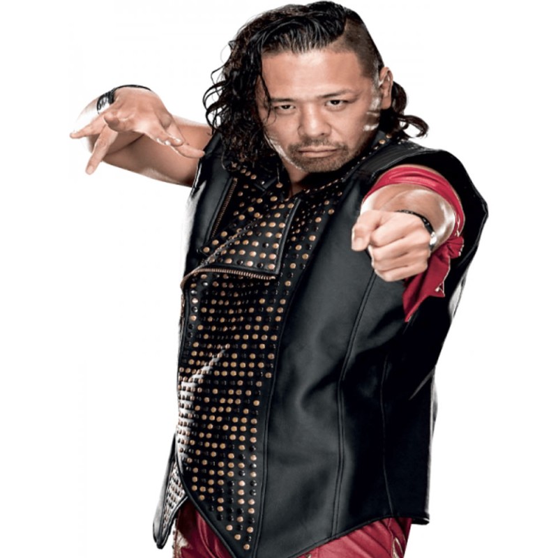 Shinsuke Nakamura Asymmetrical Black Leather Vest Shinsuke Nakamura Asymmetrical Black Leather Vest