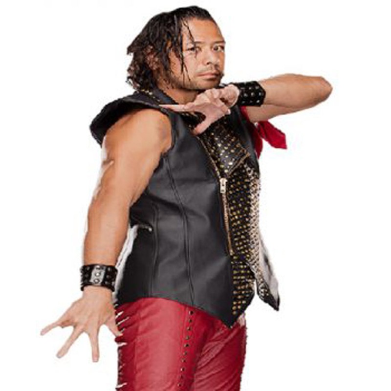 Shinsuke Nakamura Asymmetrical Black Leather Vest Shinsuke Nakamura Asymmetrical Black Leather Vest