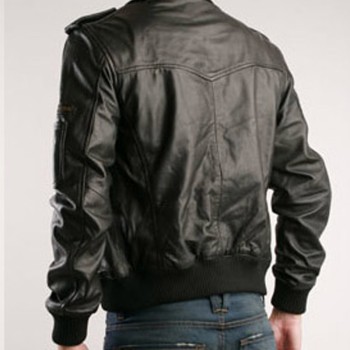 Justin Timberlake Black Leather Bomber Jacket