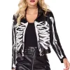 Skeleton Cropped Halloween Jacket Skeleton Cropped Halloween Jacket