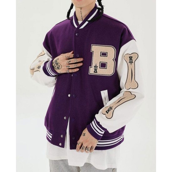 Bad To The Bone Skeleton Baseball Jacket