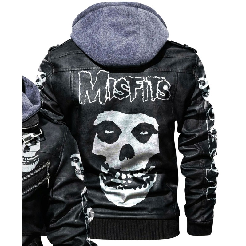 Men's Misfits Bomber Leather Jacket Men's Misfits Bomber Leather Jacket