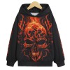 Skull Print Drop Shoulder Hoodie Skull Print Drop Shoulder Hoodie