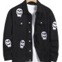 Skull Print Style Denim Jacket
