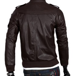 Men's Slim Fit Chocolate Brown Leather Jacket