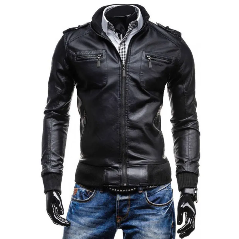 Men's Casual Wear Slim Fit Black Jacket Men's Casual Wear Slim Fit Black Jacket