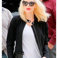 Snap Tab Collar Gwen Stefani Black Jacket