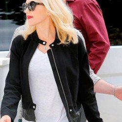 Snap Tab Collar Gwen Stefani Black Jacket