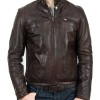 Men's Snap Tab Collar Brown Leather Motorcycle Jacket Men's Snap Tab Collar Brown Leather Motorcycle Jacket