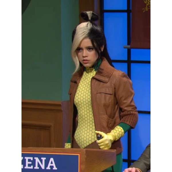 SNL 2023 Jenna Ortega Brown Jacket SNL 2023 Jenna Ortega Brown Jacket