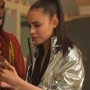 Feel The Beat Sofia Carson Satin Silver Jacket