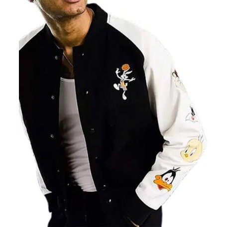 Space Jam 2 Bomber Wool Jacket Space Jam 2 Bomber Wool Jacket