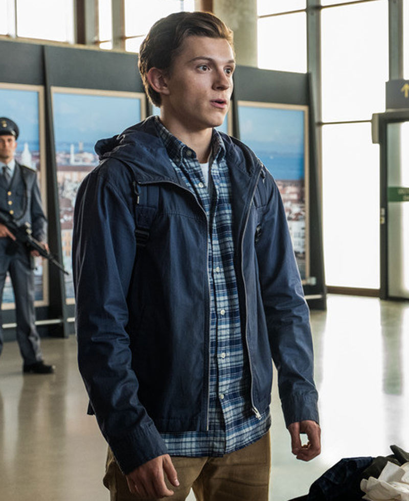 Spider Man Far from Home Tom Holland Cotton Blue Jacket