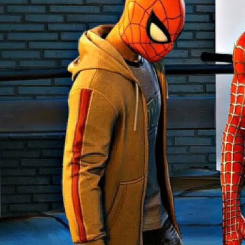 Miles Morales Spider-Man PS4 Grey Zip Up Hoodie