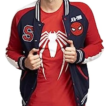 Spiderman Navy and Red Varsity Jacket