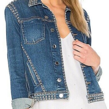 Spinning Out Amanda Zhou Blue Studded Jacket