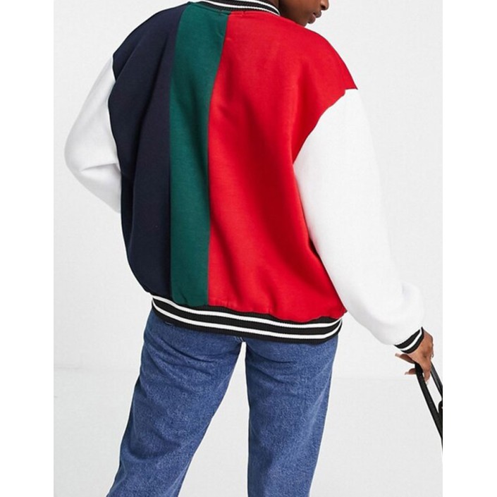 Spliced Graphic Varsity Jacket Spliced Graphic Varsity Jacket