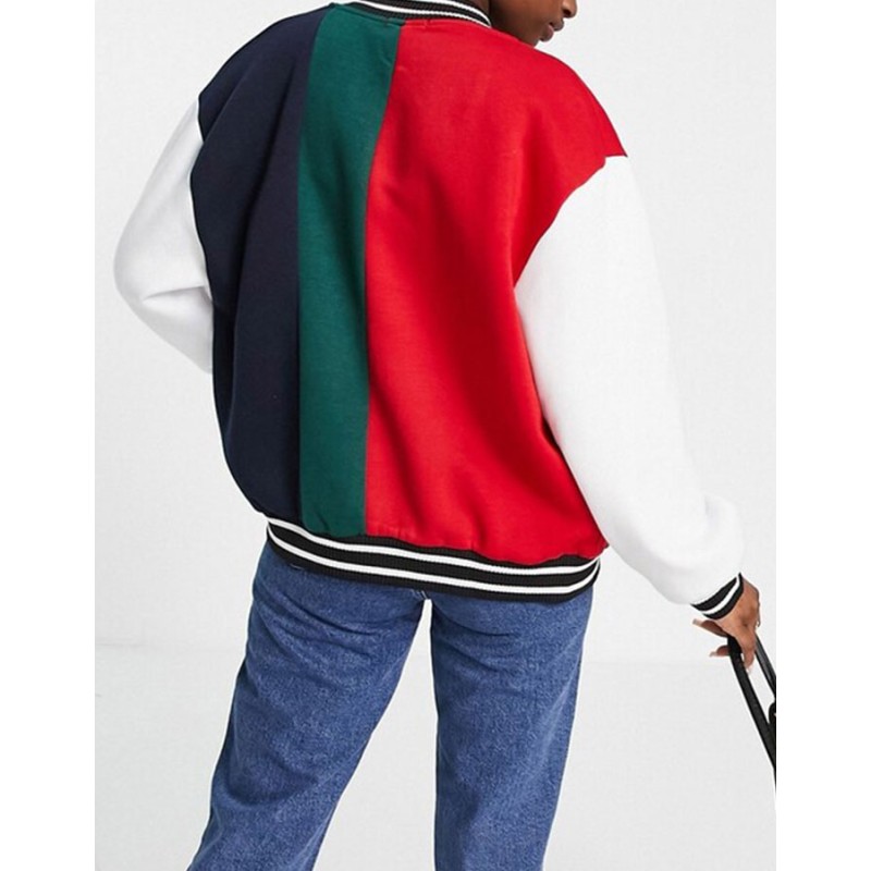Spliced Graphic Varsity Jacket Spliced Graphic Varsity Jacket