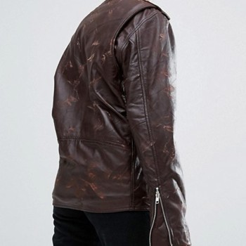 Women's Springfield Belted Brown Motorcycle Jacket