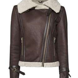 Squirrel Girl Brown Leather Shearling Jacket
