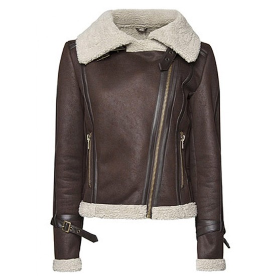 Squirrel Girl Brown Leather Shearling Jacket