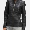 Women's Stand Collar Quilted Leather Motorcycle Jacket Women's Stand Collar Quilted Leather Motorcycle Jacket