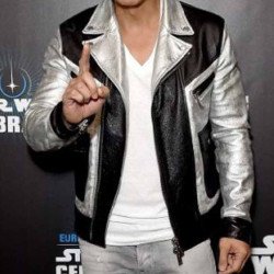 Star Wars Premiere Donnie Yen Sliver and Black Leather Jacket