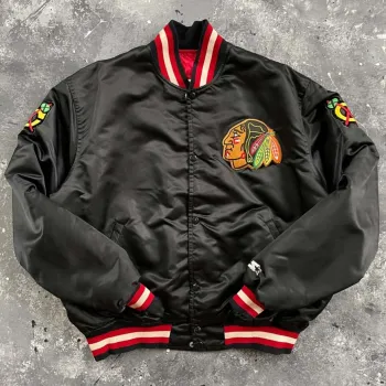 Replica Starter Bomber Chicago Blackhawks 80s Satin Jacket