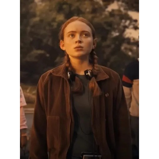 Stranger Things S4 Sadie Sink Brown Jacket Stranger Things S4 Sadie Sink Brown Jacket