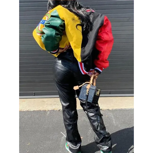 Streetwear Multicolor Patchwork Jacket Streetwear Multicolor Patchwork Jacket