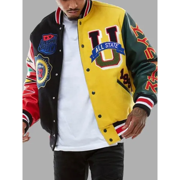 Streetwear Multicolor Patchwork Jacket Streetwear Multicolor Patchwork Jacket