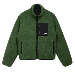 Stussy 8 Ball Sherpa Green Fleece Jacket