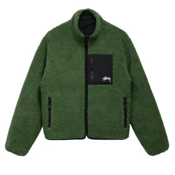 Stussy 8 Ball Sherpa Green Fleece Jacket