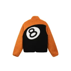 Stussy 8 Ball Sherpa Orange Fleece Jacket