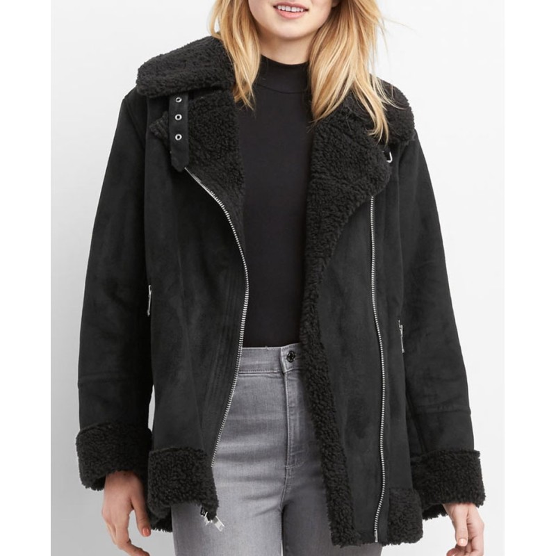 Nora Antony Upload Black Suede Jacket